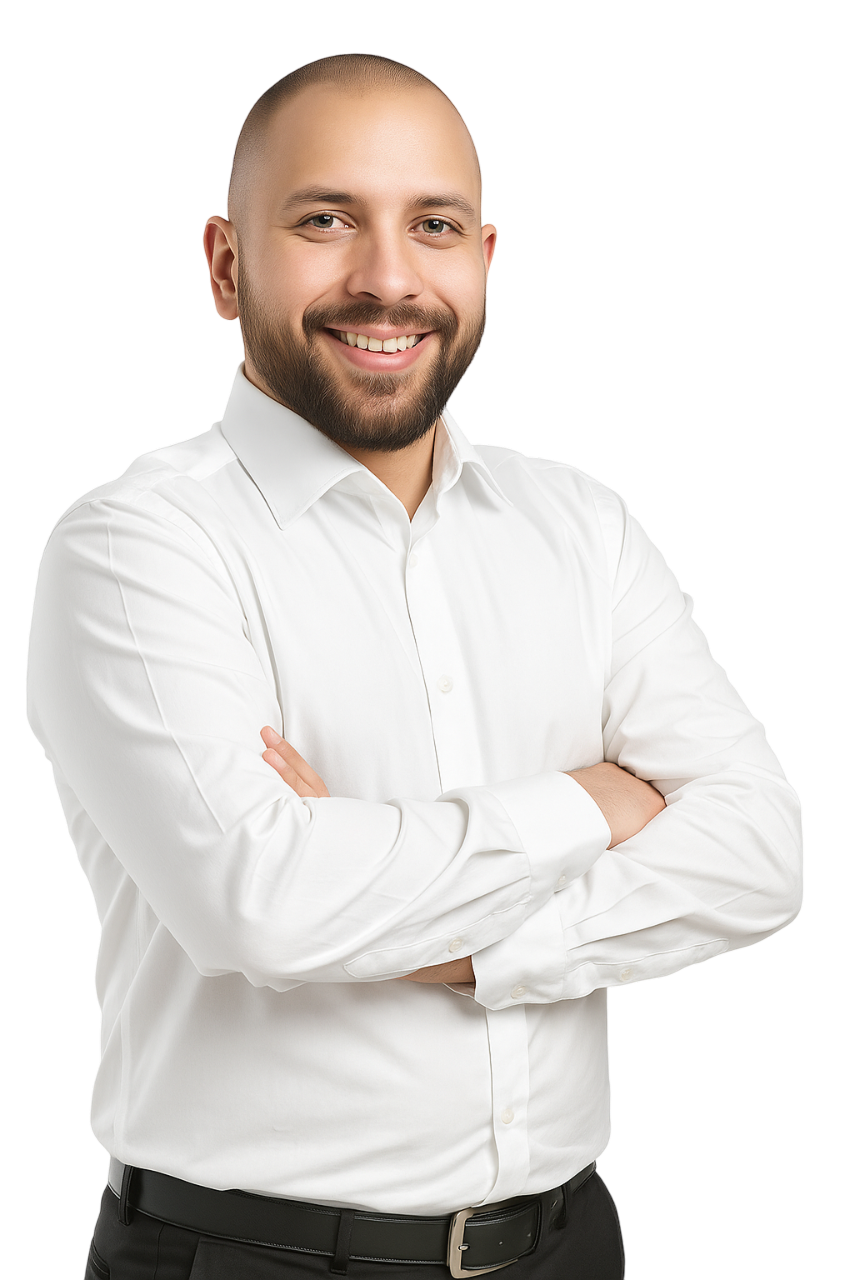 Happy merchant using POS